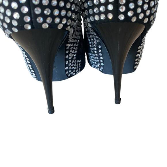 Jeffrey Campbell Cry4U Slouch Crystal Black Heeled Boots size 8 - Picture 6 of 9